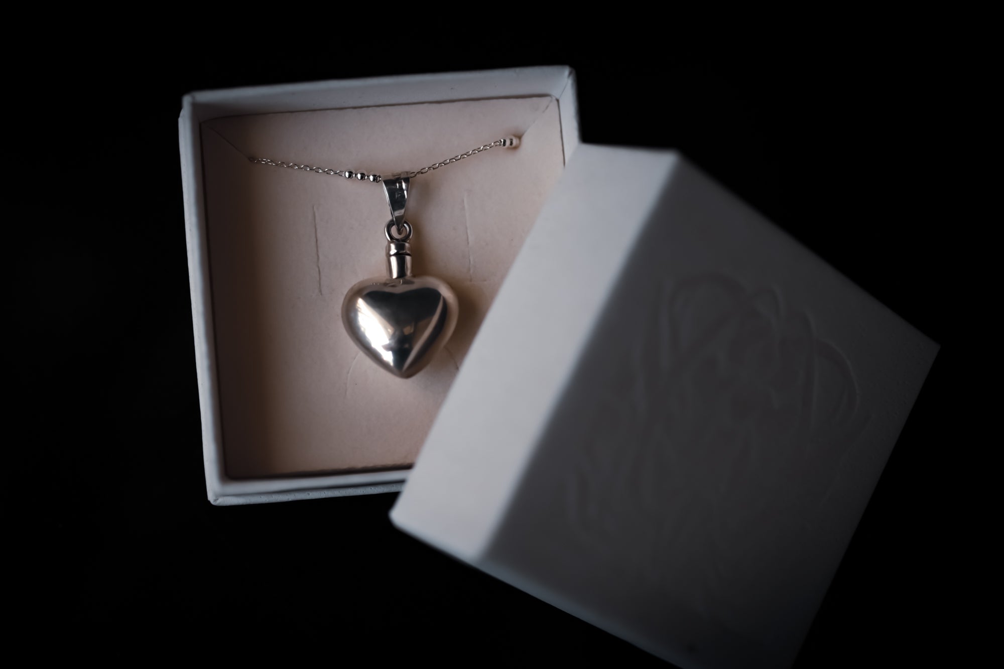 Silver Perfume Heart Bottle Necklace