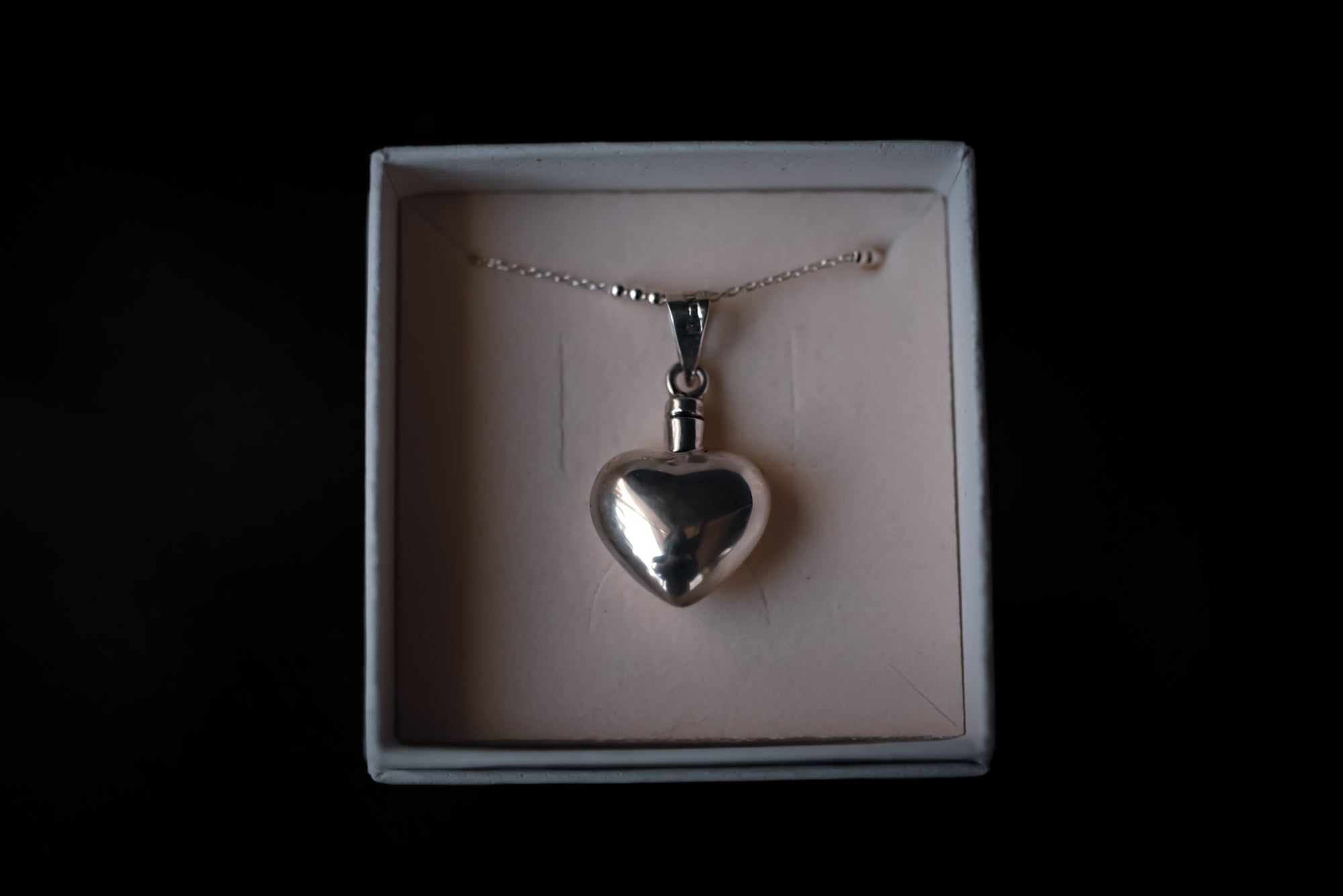 Silver Perfume Heart Bottle Necklace
