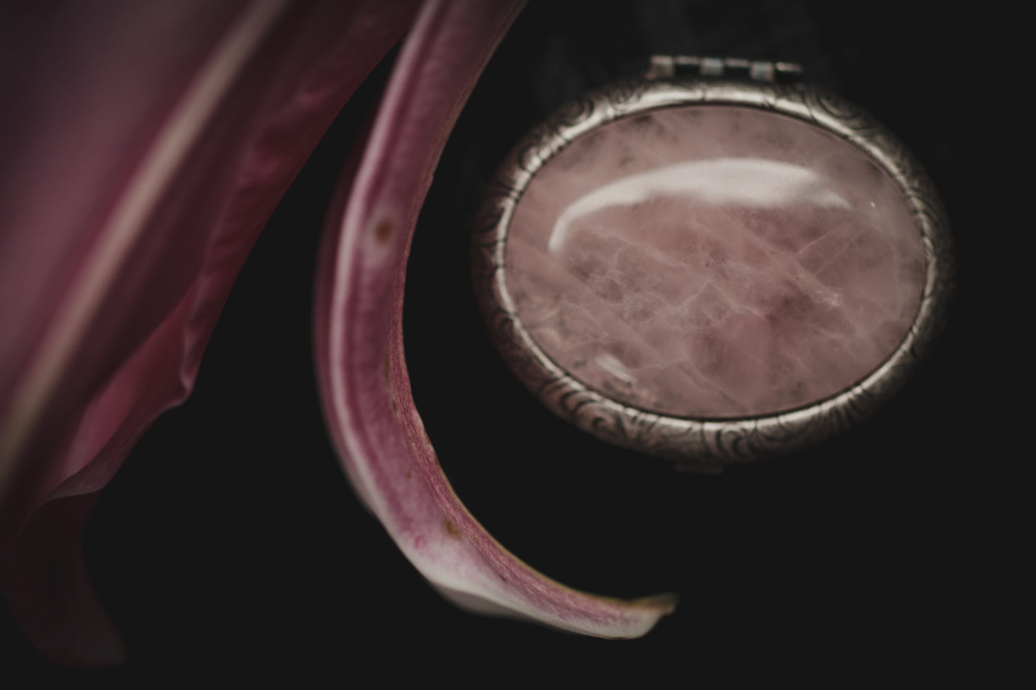 Rose Quartz Compact with Solid Perfume