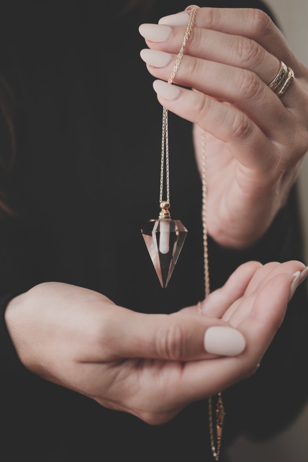 Smoky Quartz Vessel Perfume Amulet